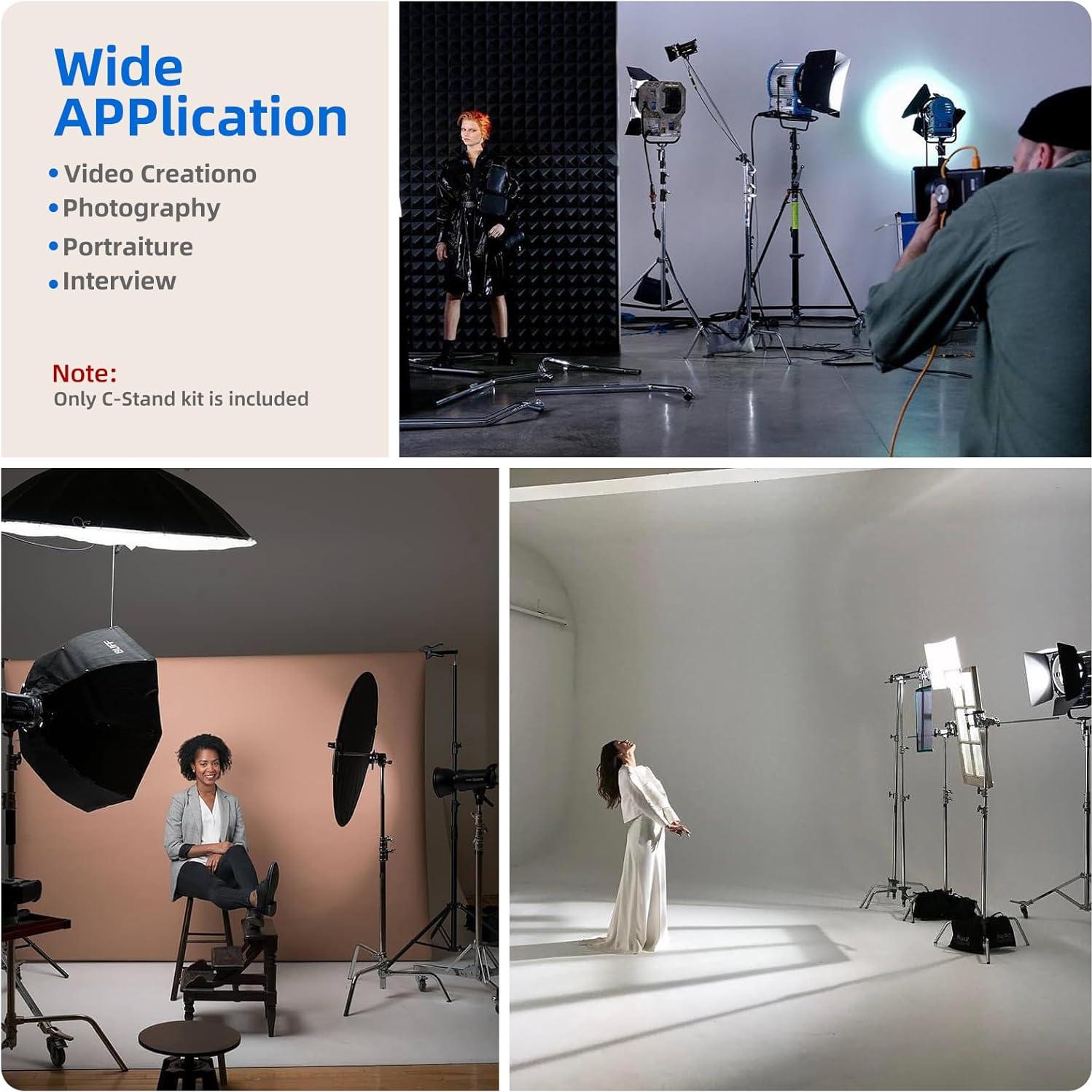 C-Stand Fotografía SAVWAY 320CM Acero Inoxidable Brazo Extensible