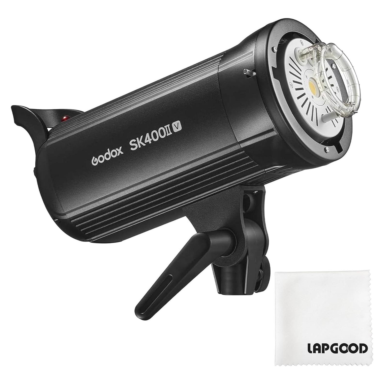 Godox SK400II-V 400Ws GN65 Photo Studio Strobe Flash Light Bowens Mount & 10W LED Modeling Lamp for Studio, Shooting, Location and Portrait Photography (SK400II Upgraded Version)