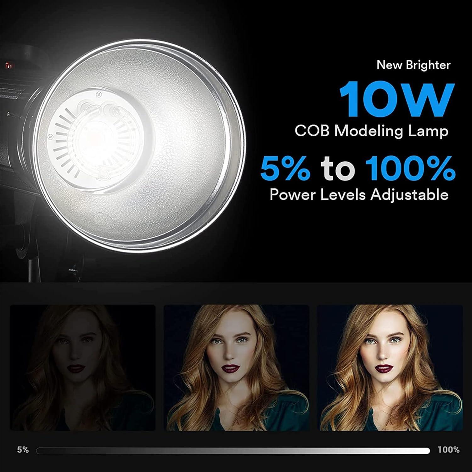 Godox SK400II-V 400Ws GN65 Photo Studio Strobe Flash Light Bowens Mount & 10W LED Modeling Lamp for Studio, Shooting, Location and Portrait Photography (SK400II Upgraded Version)