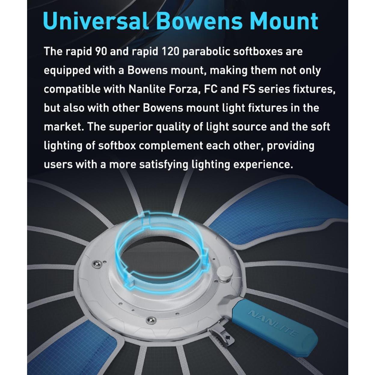 Softbox Profundo Nanlite SB-RP120 120cm Luz Suave Rápida