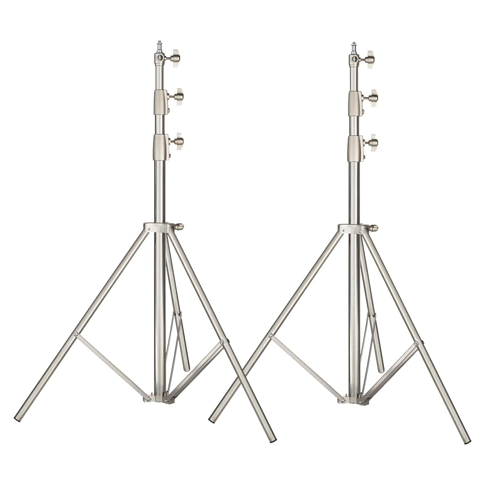 280cm 9FT Studio Lighting Photo Studio Stainless Steel Light Stand for HTC Vive VR, Video, Portrait, and Product Photography (2PCS)
