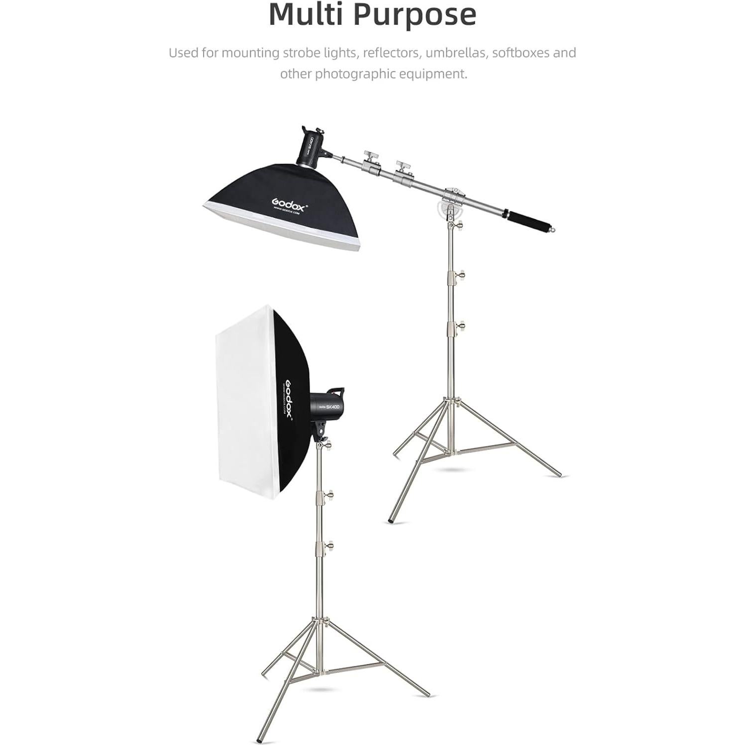 280cm 9FT Studio Lighting Photo Studio Stainless Steel Light Stand for HTC Vive VR, Video, Portrait, and Product Photography (2PCS)