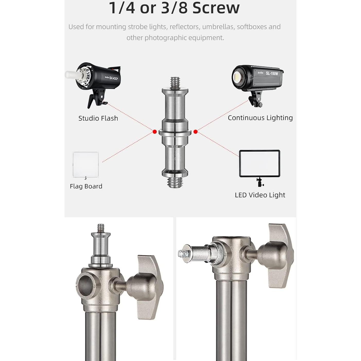 280cm 9FT Studio Lighting Photo Studio Stainless Steel Light Stand for HTC Vive VR, Video, Portrait, and Product Photography (2PCS)