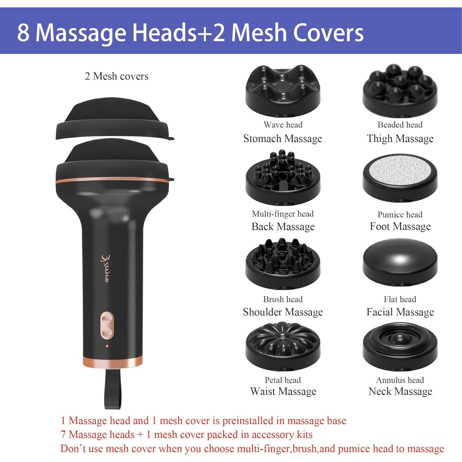 Masajeador de Celulitis ZY ZERYEW Recargable 8 Cabezas