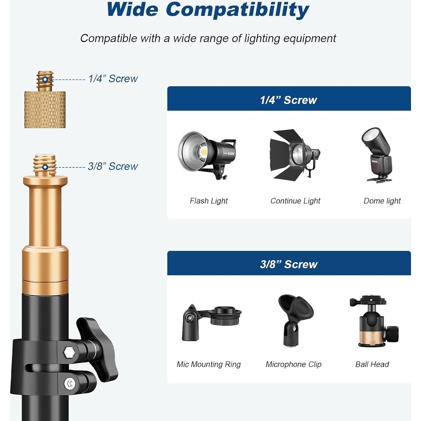 Soporte de Luz Godox 210cm Extensible con Tornillo Universal