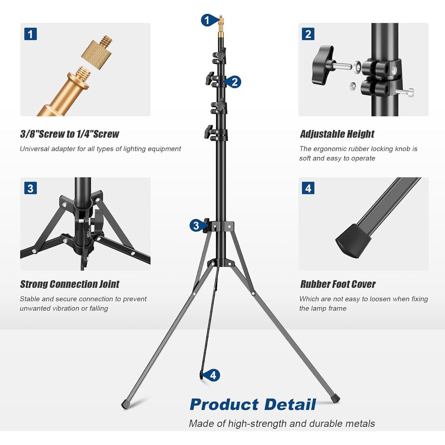 Soporte de Luz Godox 210cm Extensible con Tornillo Universal