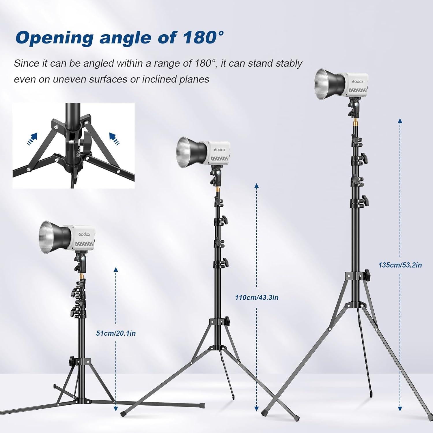 Soporte de Luz Godox 210cm Extensible con Tornillo Universal