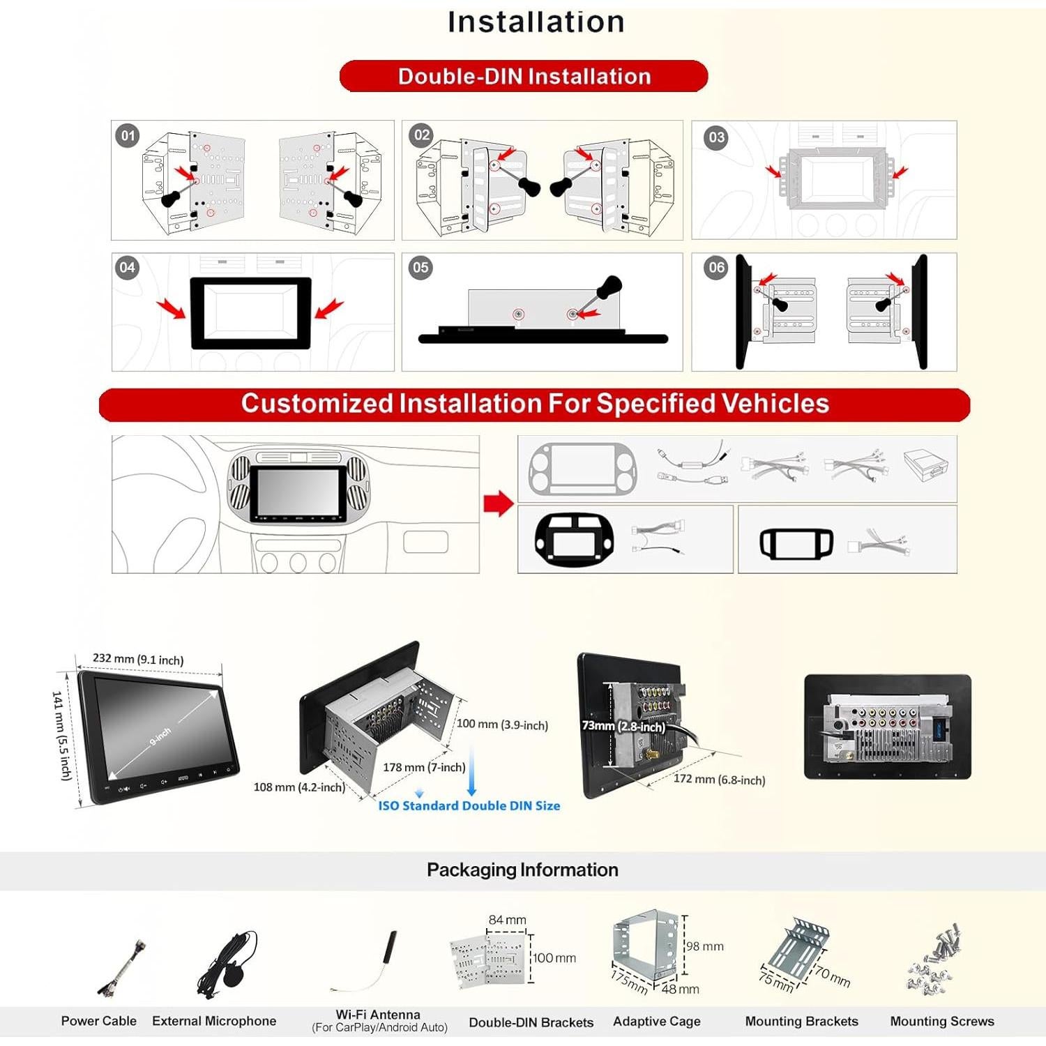 Estéreo de Coche ATOTO F7 Doble Din 9" CarPlay/Android Auto