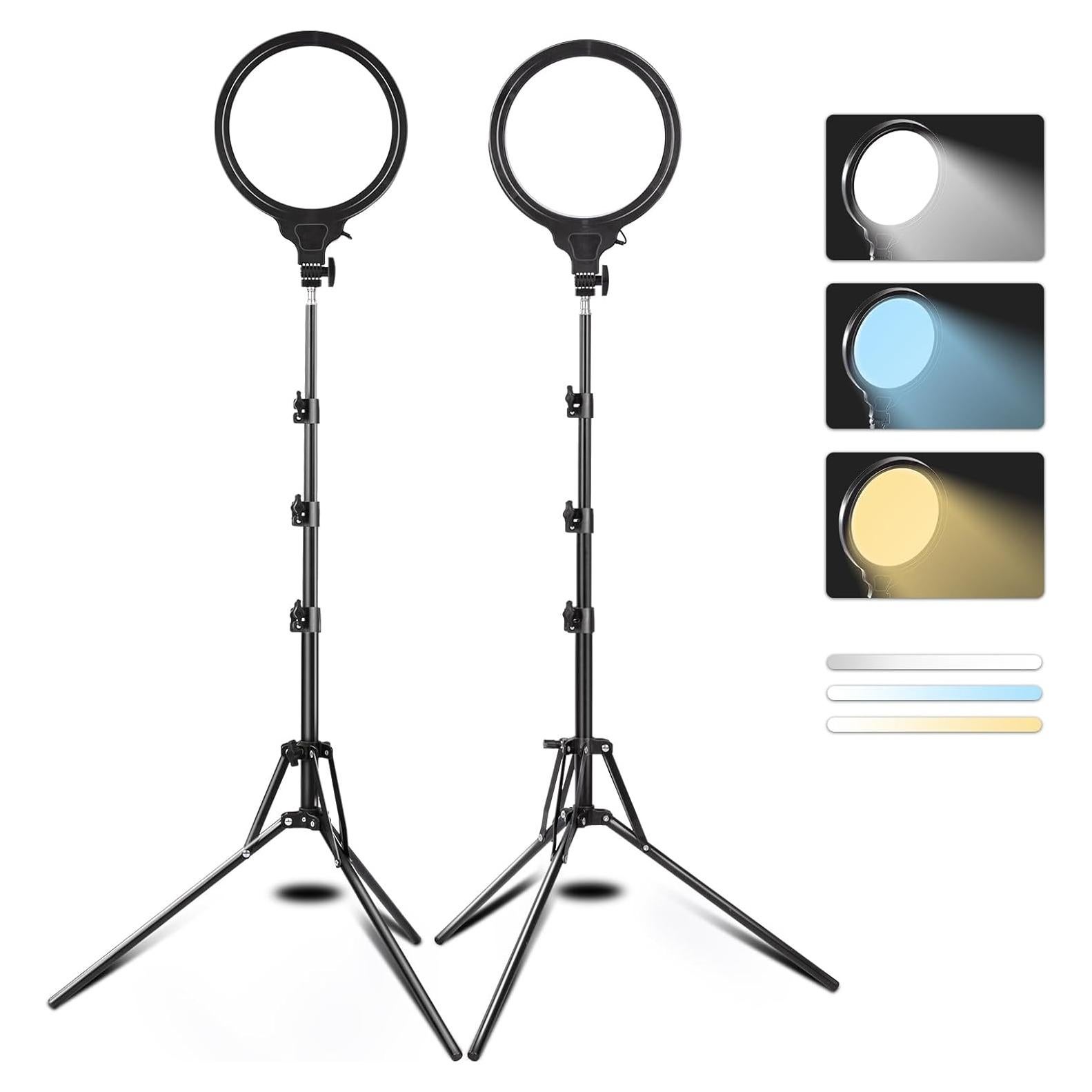 Kit de Luz de Anillo Jiang&Rong 2 Paneles 10" con Trípode 65"