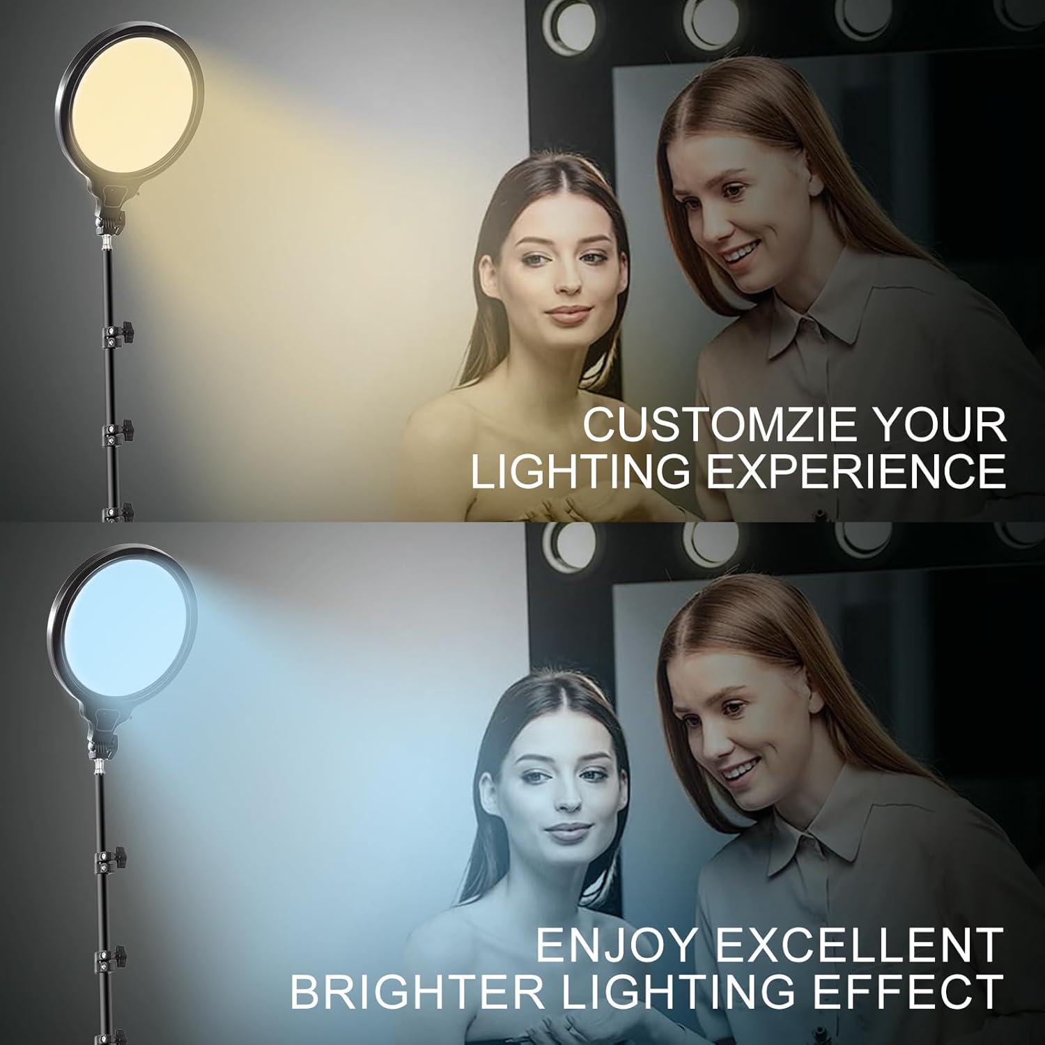 Kit de Luz de Anillo Jiang&Rong 2 Paneles 10" con Trípode 65"