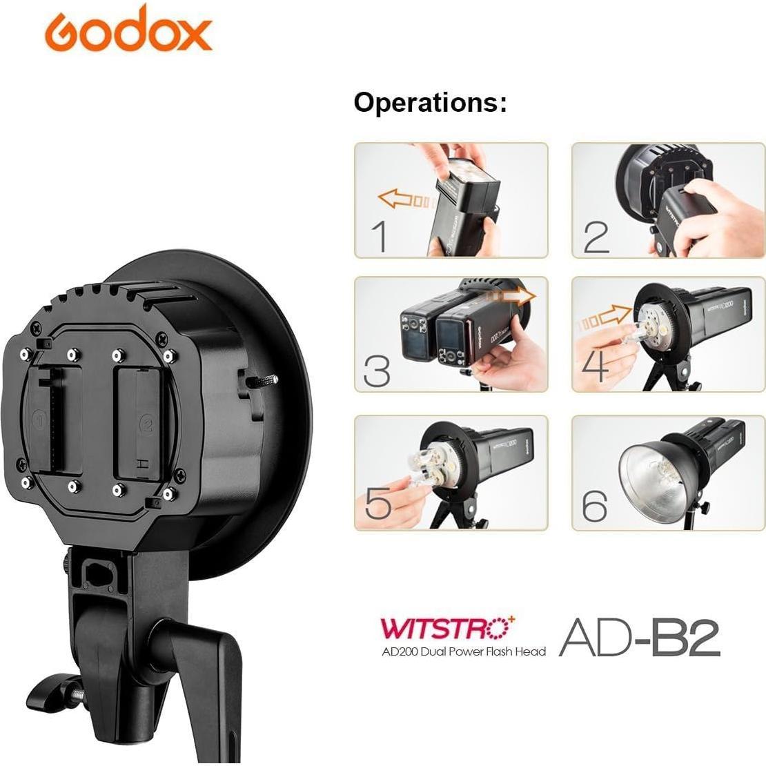 Soporte Doble de Alimentación Godox AD-B2 para Flash Bowens