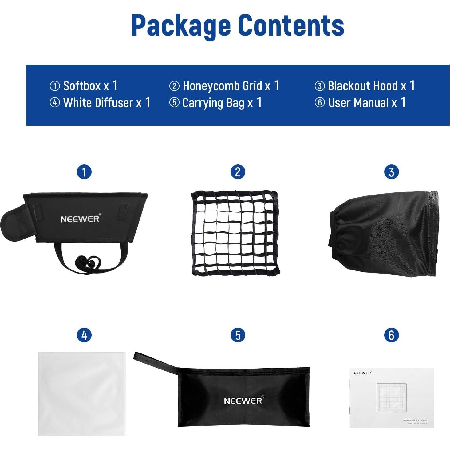 Difusor Softbox Plegable NEEWER 30.9x29 cm con Rejilla