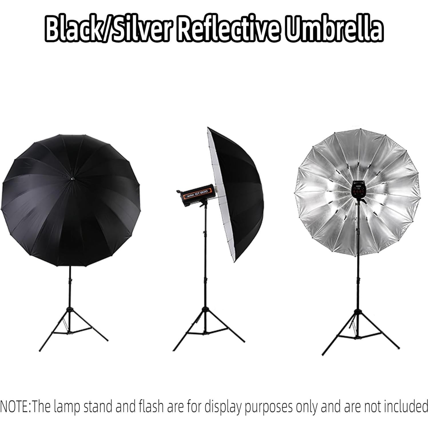 Paraguas Reflectante Godox UB-L3 180cm Negro/Plata para Estudio