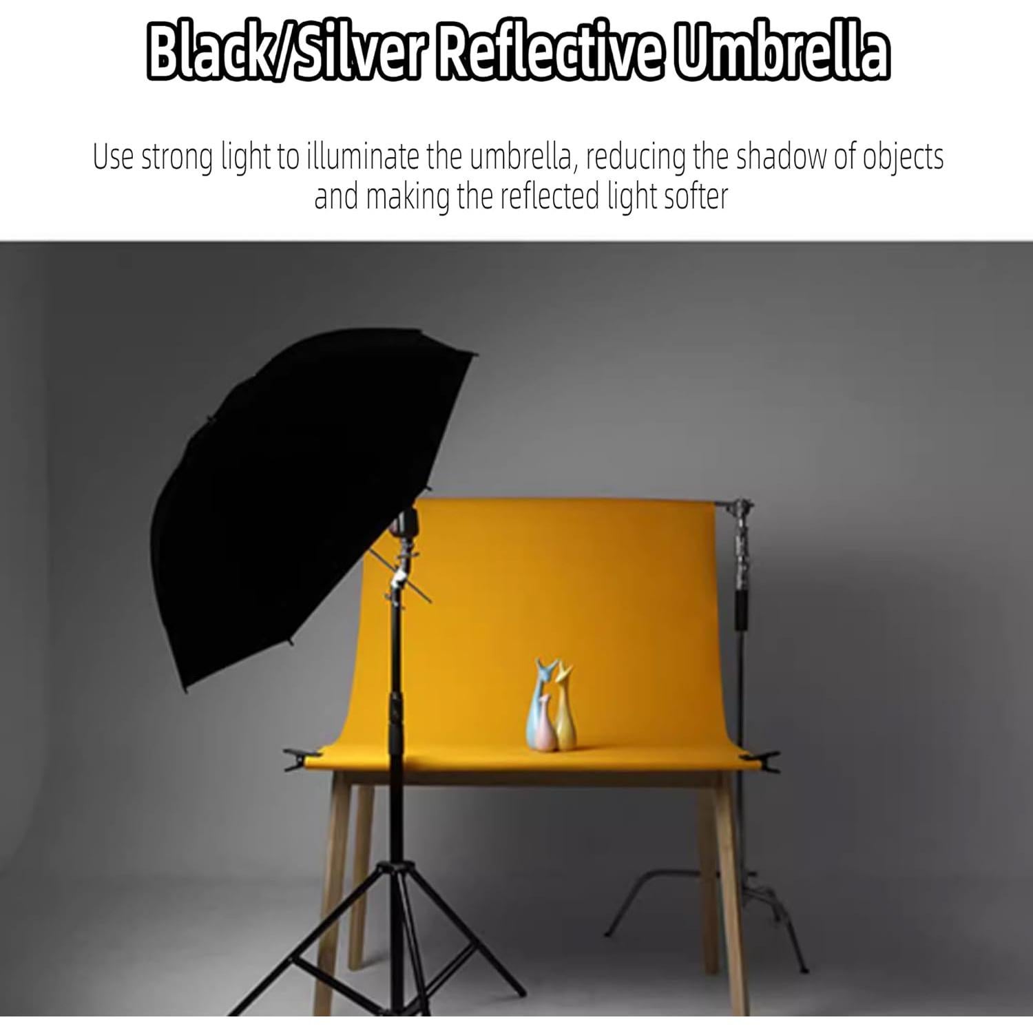 Paraguas Reflectante Godox UB-L3 180cm Negro/Plata para Estudio