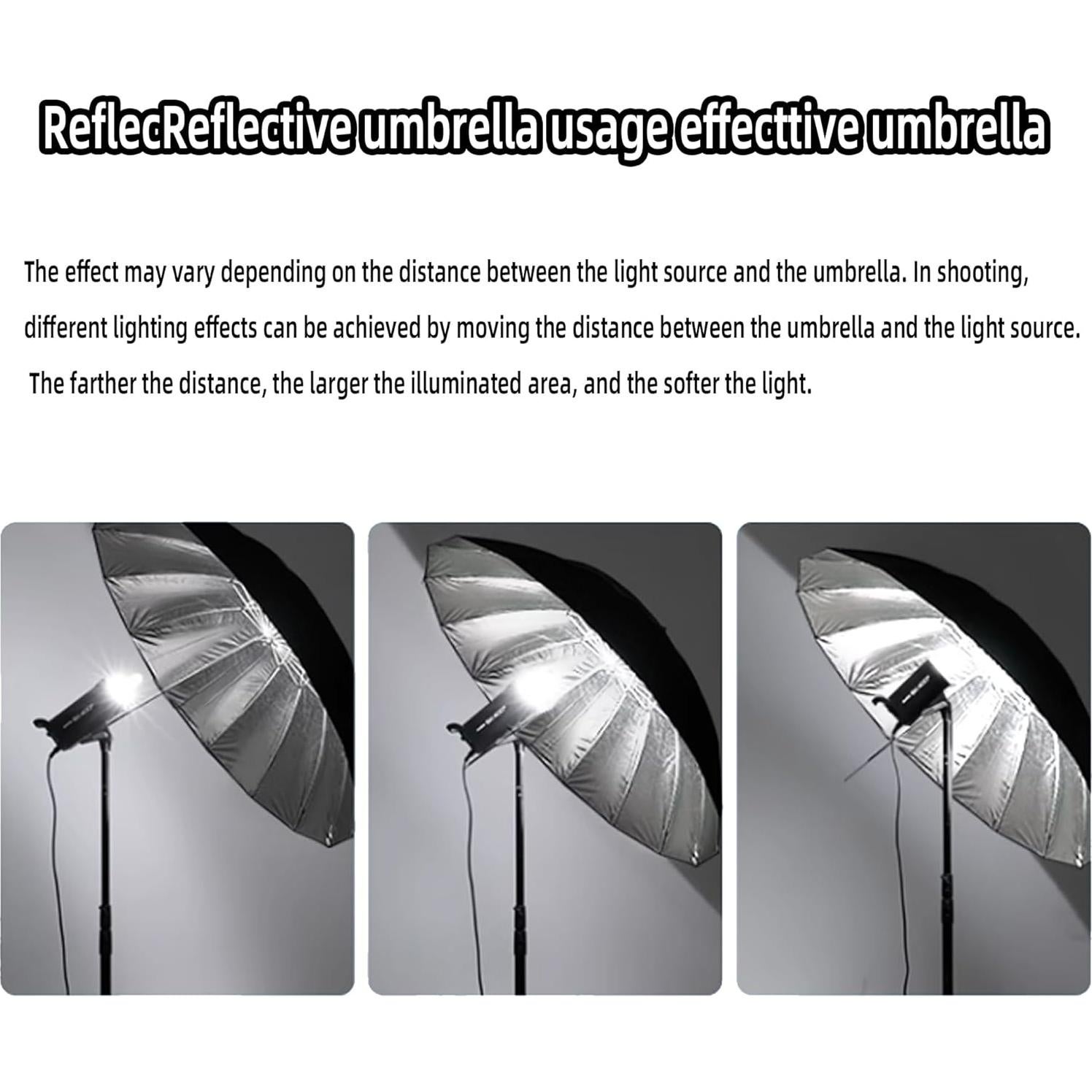 Paraguas Reflectante Godox UB-L3 180cm Negro/Plata para Estudio
