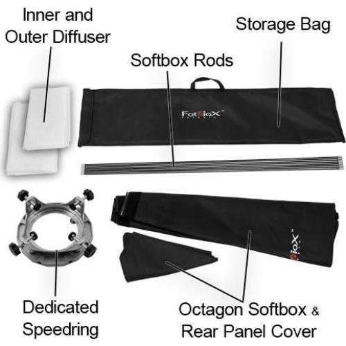 Softbox Fotodiox Pro 120cm con Difusor y Rejilla Eggcrate