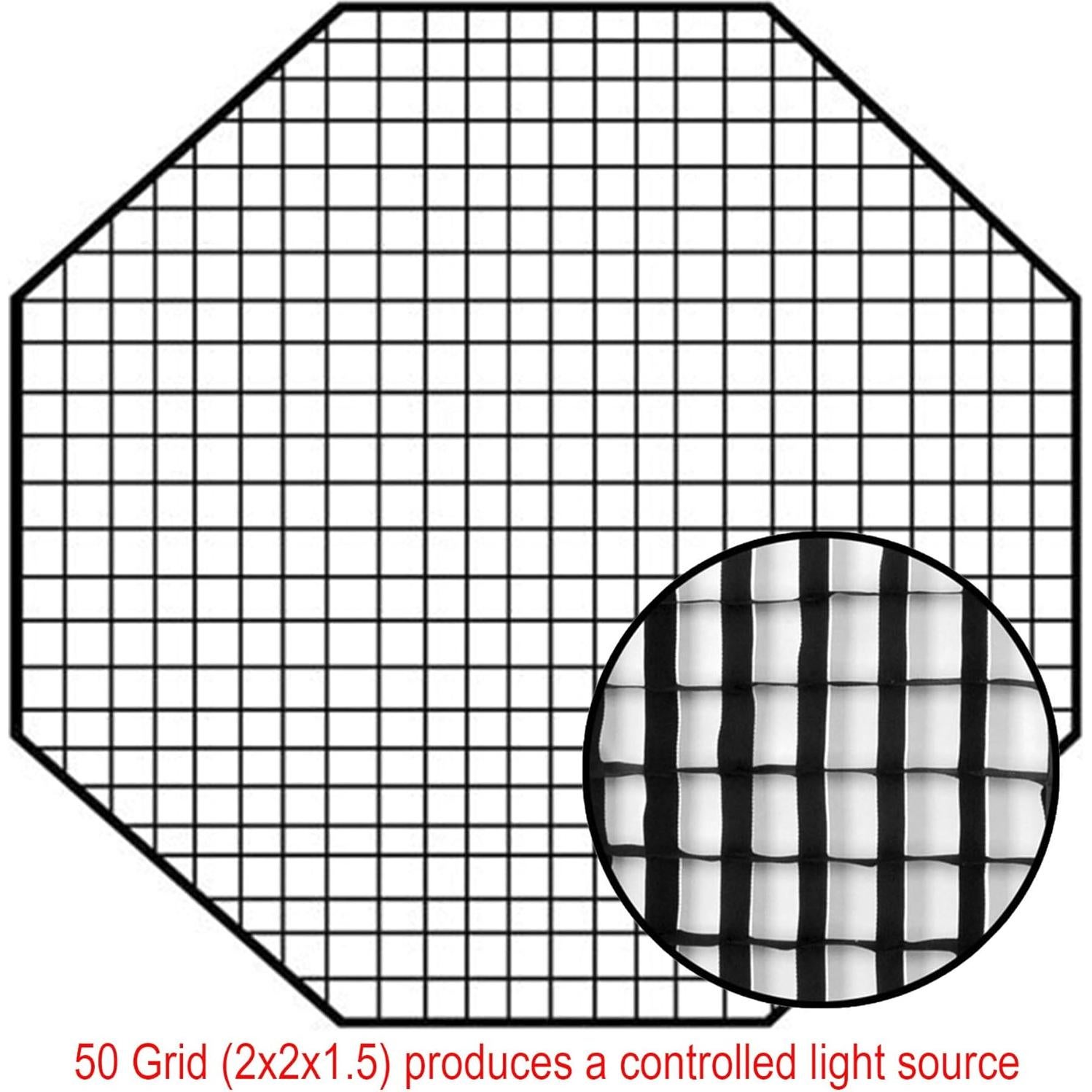 Fotodiox Pro 48" Octagon Softbox PLUS Grid (Eggcrate) for Studio Strobe/Flash with Soft Diffuser and Dedicated Speedring, for Bowens Gemini Standard, Classica Powerpack, R Series, Rx Series, and Pro Series Strobe Flash Light, Soft box, Speed Ring