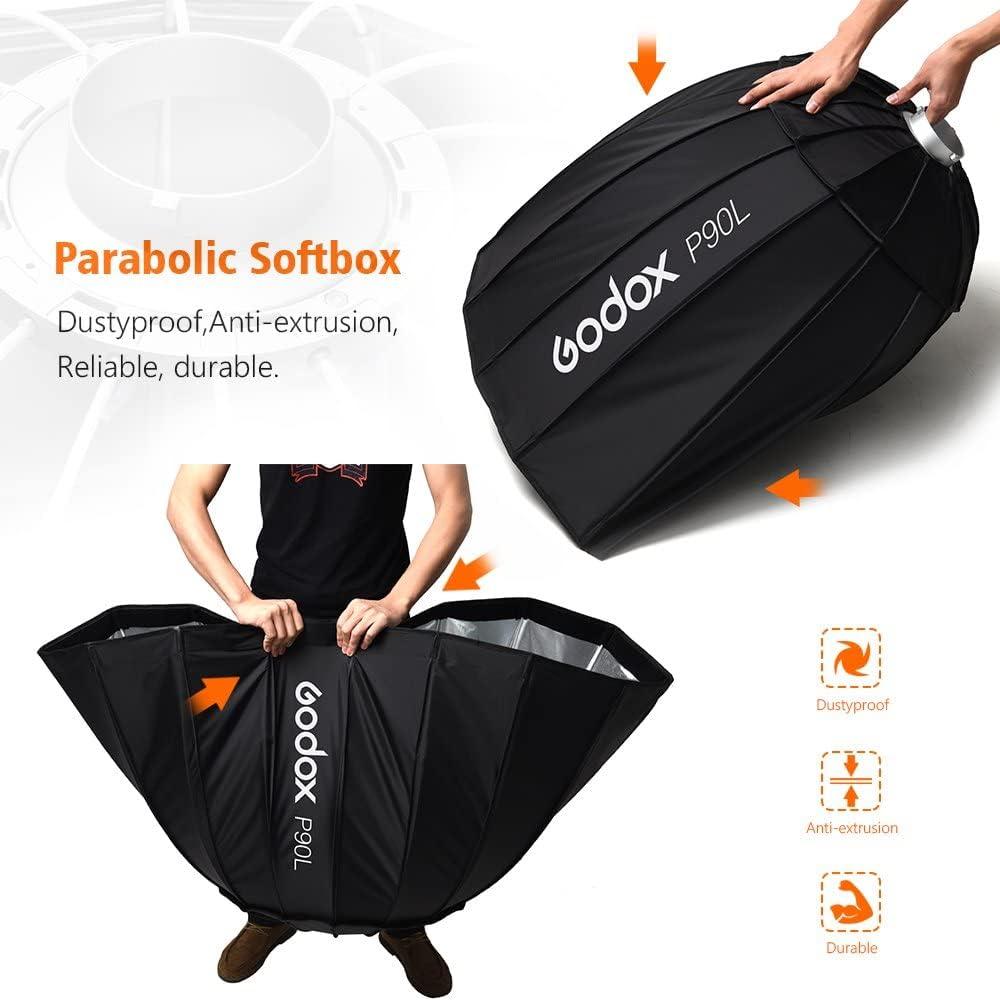 Godox AD600BM Bowens Mount 600Ws GN87 High Speed Sync Outdoor Studio Flash Strobe Monolight Light with Godox P90L Softbox, 2.4G Wireless X System & 8700mAh Battery with 15x17cm Softbox & Filter