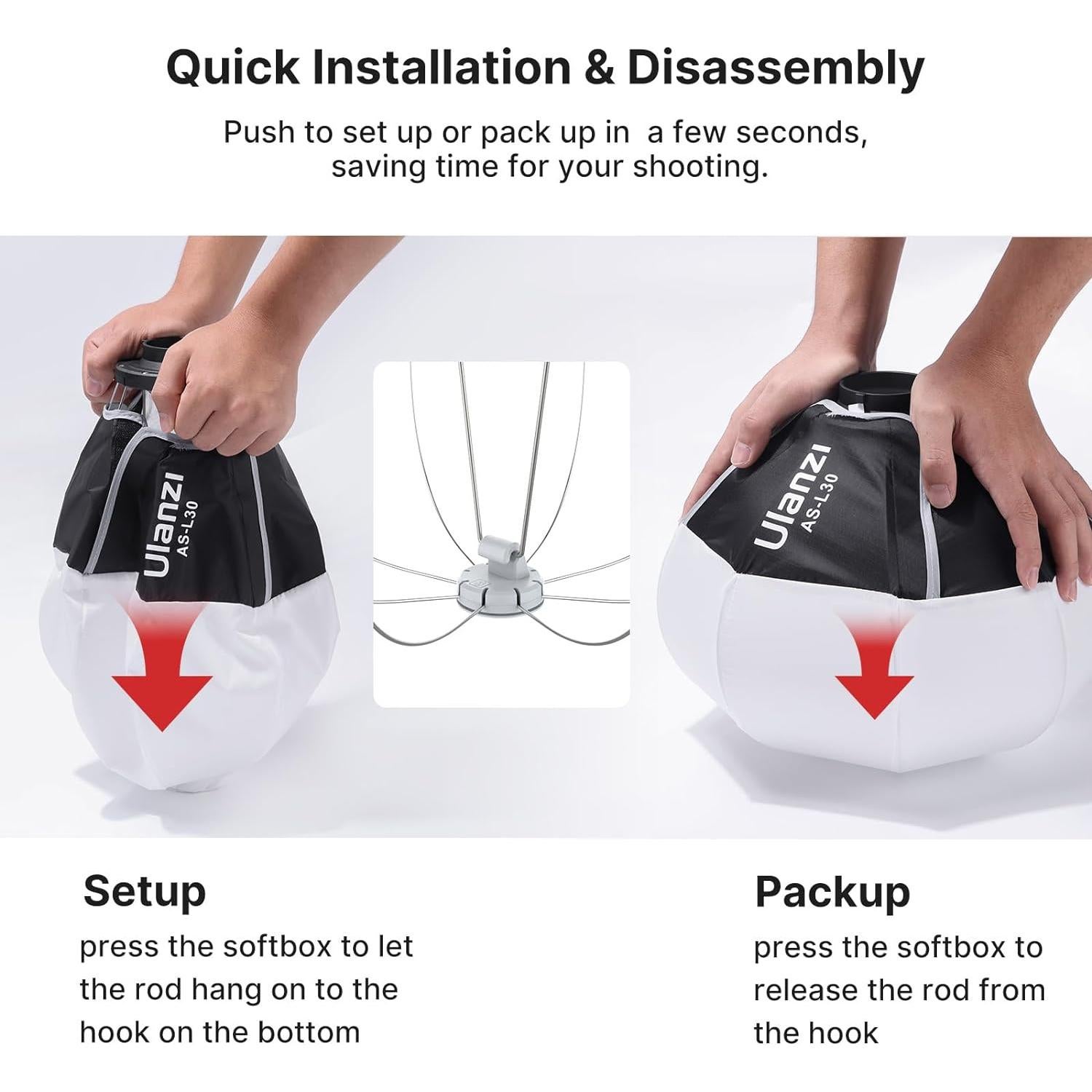 Bolsa de Transporte ULANZI con Espuma Acolchada para Luz de Estudio