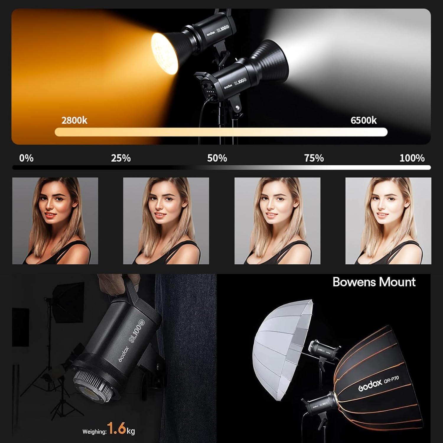 Luz de Video LED Godox SL100Bi 100W Bi-Color 2800K-6500K