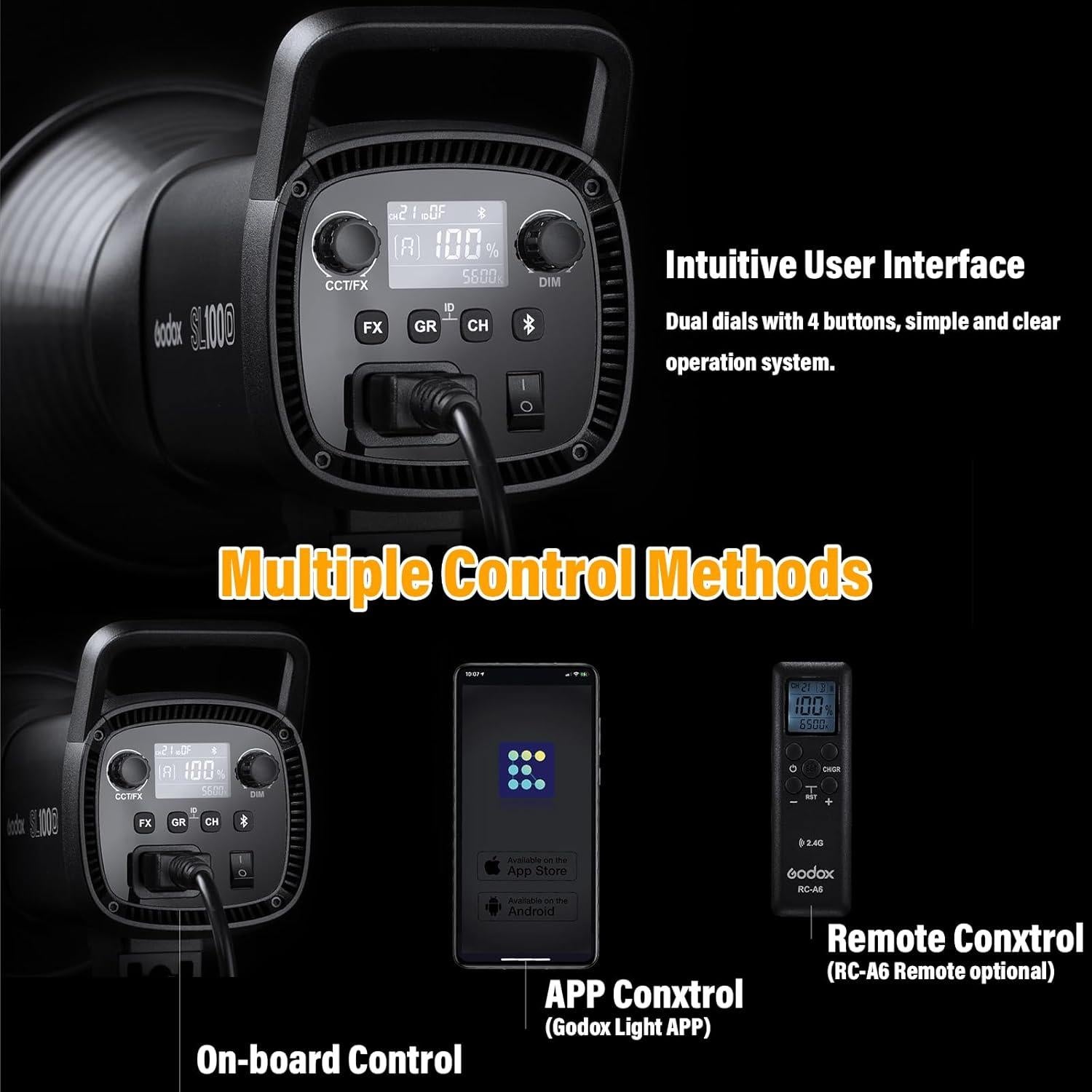 Luz de Video LED Godox SL100Bi 100W Bi-Color 2800K-6500K