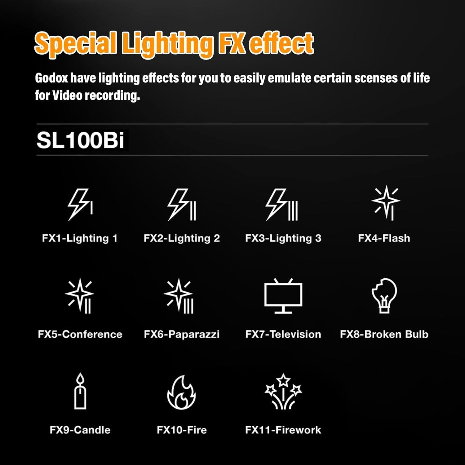 Luz de Video LED Godox SL100Bi 100W Bi-Color 2800K-6500K