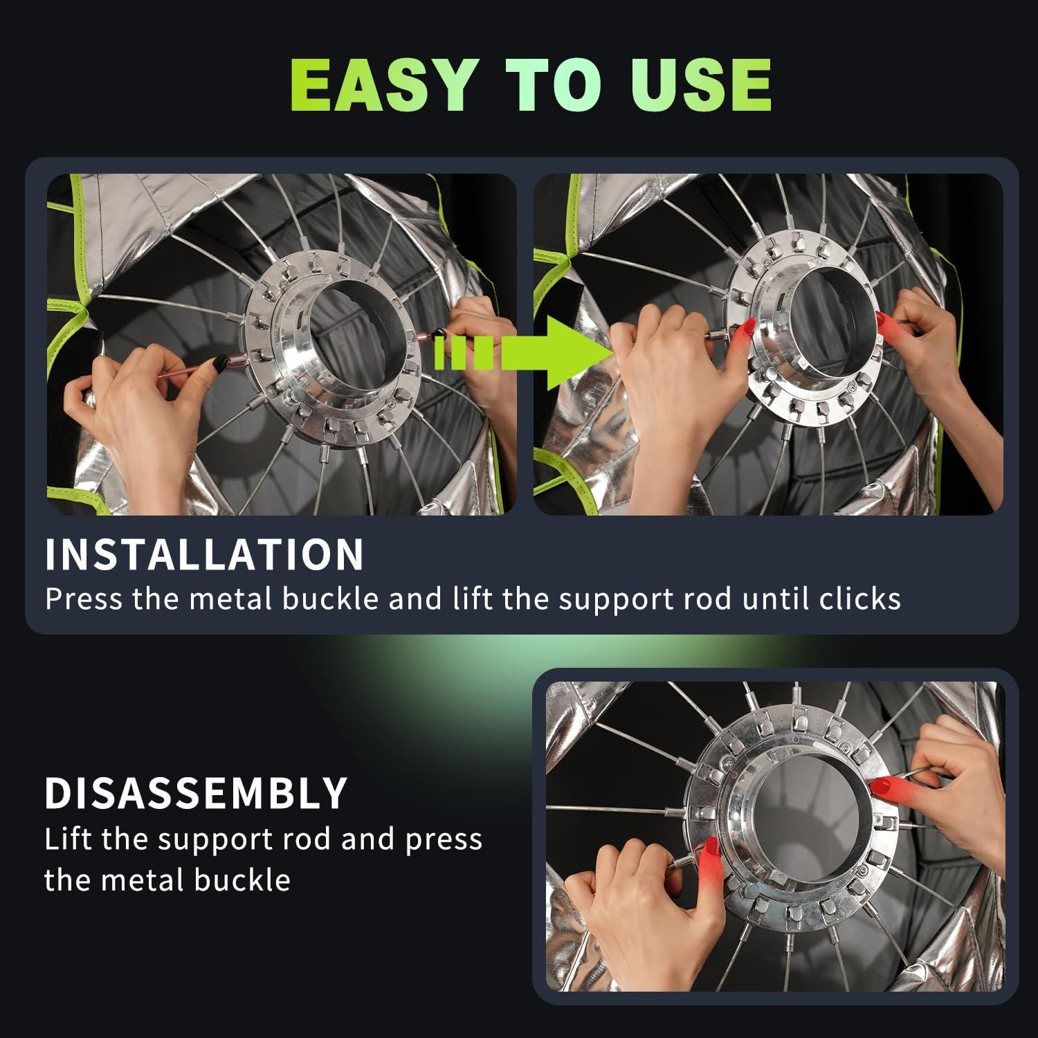 Softbox 90cm SUNCRAFTER con Montaje Bowens y Difusores