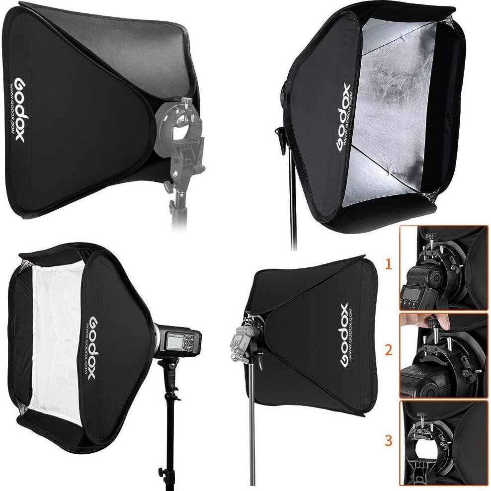 Softbox Portátil Godox 80x80cm para Flash de Cámara