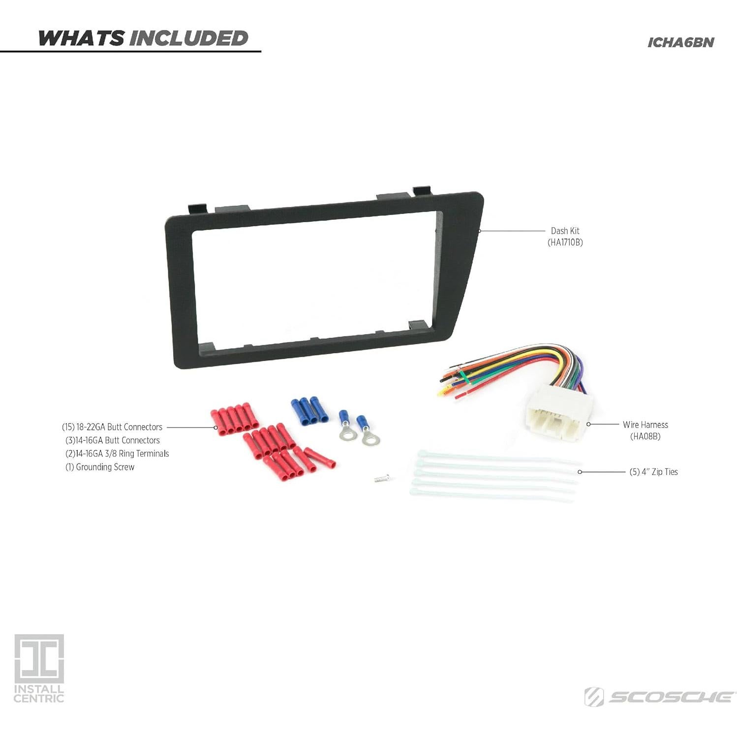 Kit Instalación Doble DIN Scosche ICHA6BN para Honda Civic 2001-05