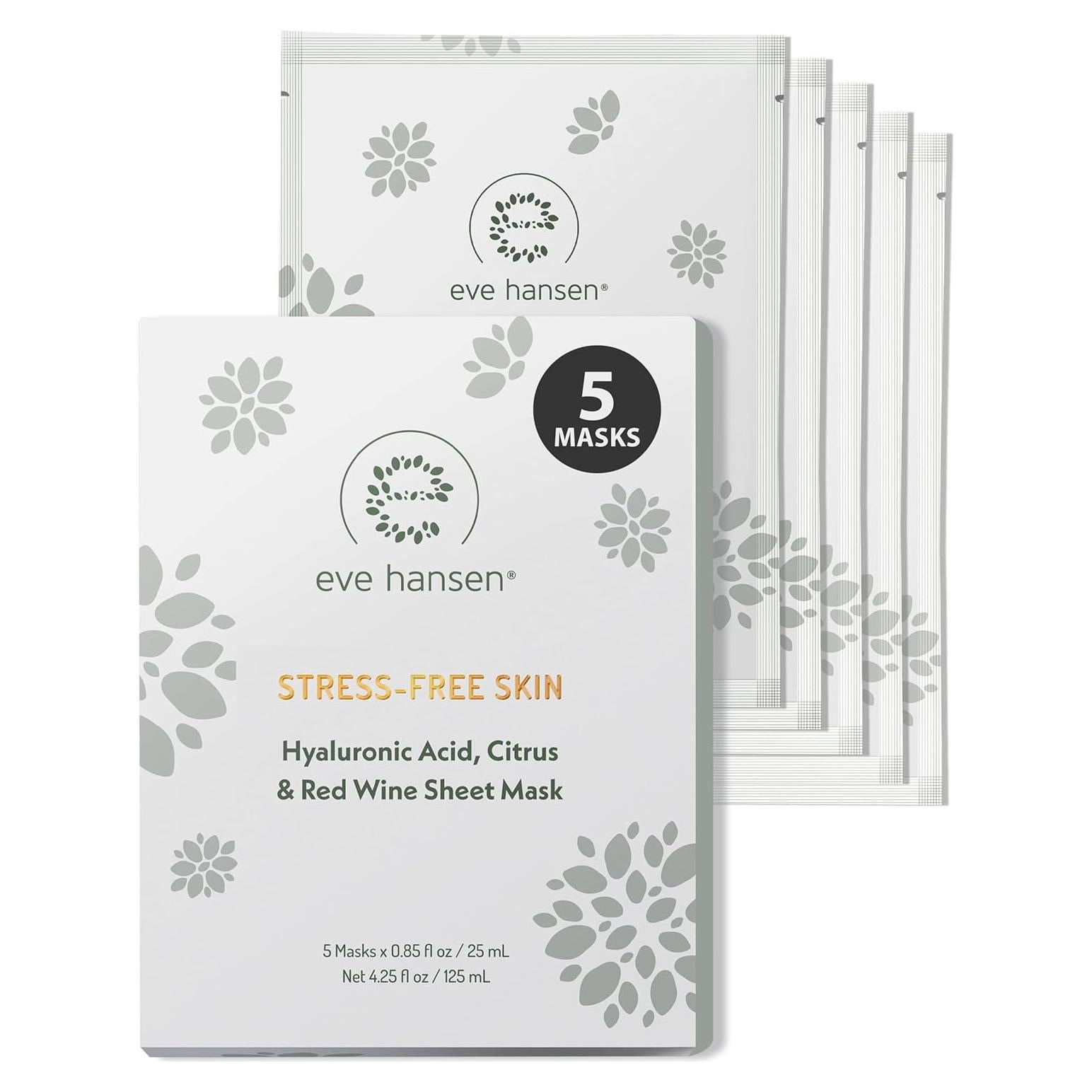 Mascarilla Facial de Colágeno Eve Hansen - Hidratante 5 Pzas