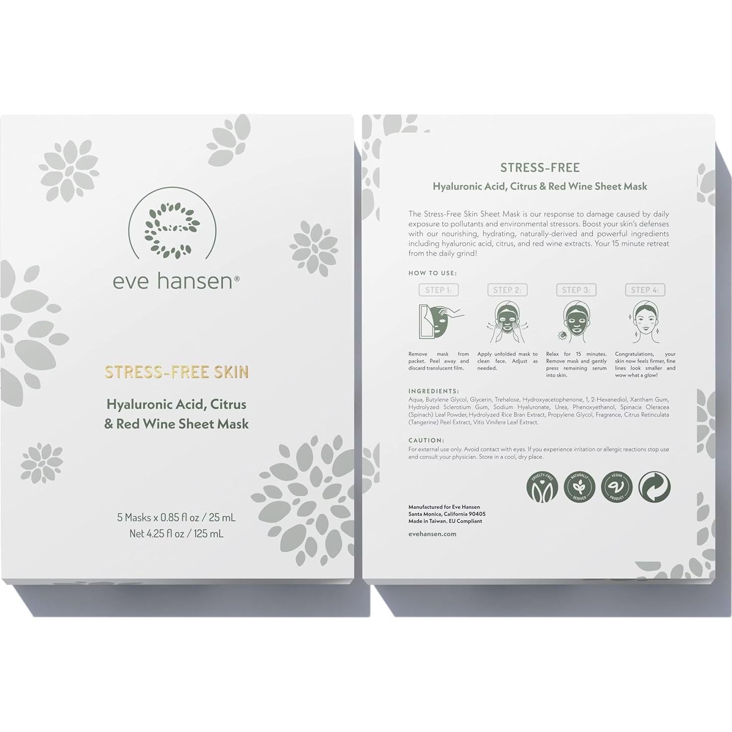 Mascarilla Facial de Colágeno Eve Hansen - Hidratante 5 Pzas