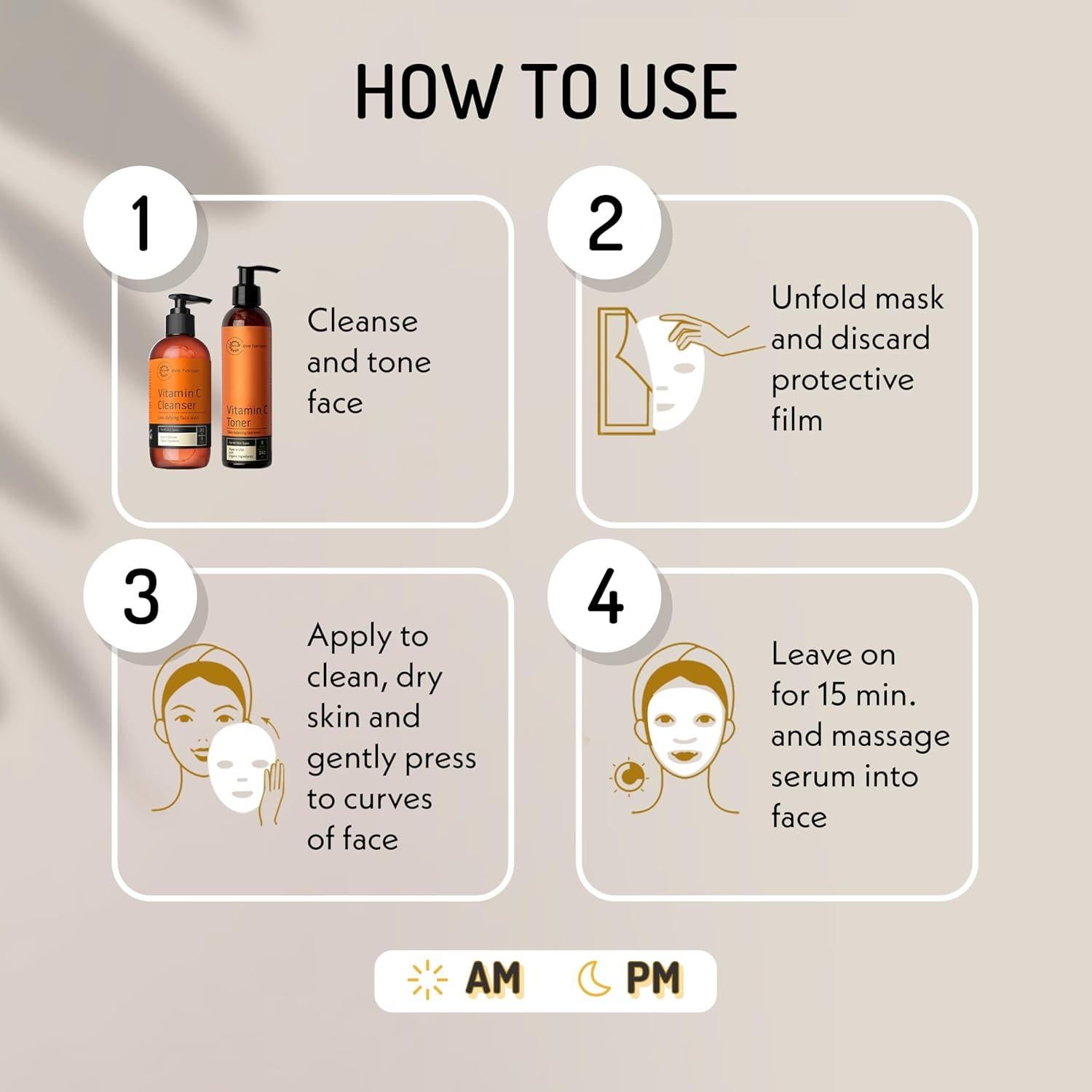 Mascarilla Facial de Colágeno Eve Hansen - Hidratante 5 Pzas