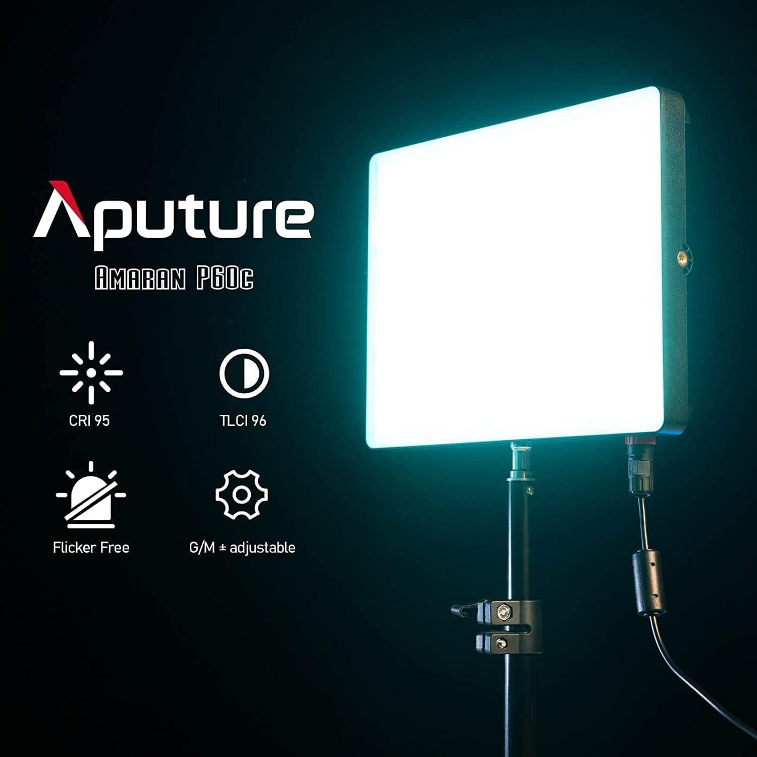 Kit de 3 Luces LED Aputure Amaran P60C RGBWW 60W con Softbox