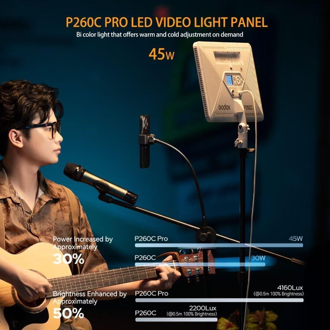 Panel de Luz LED GODOX P260C Pro 45W Bi-Color 2800K-6500K