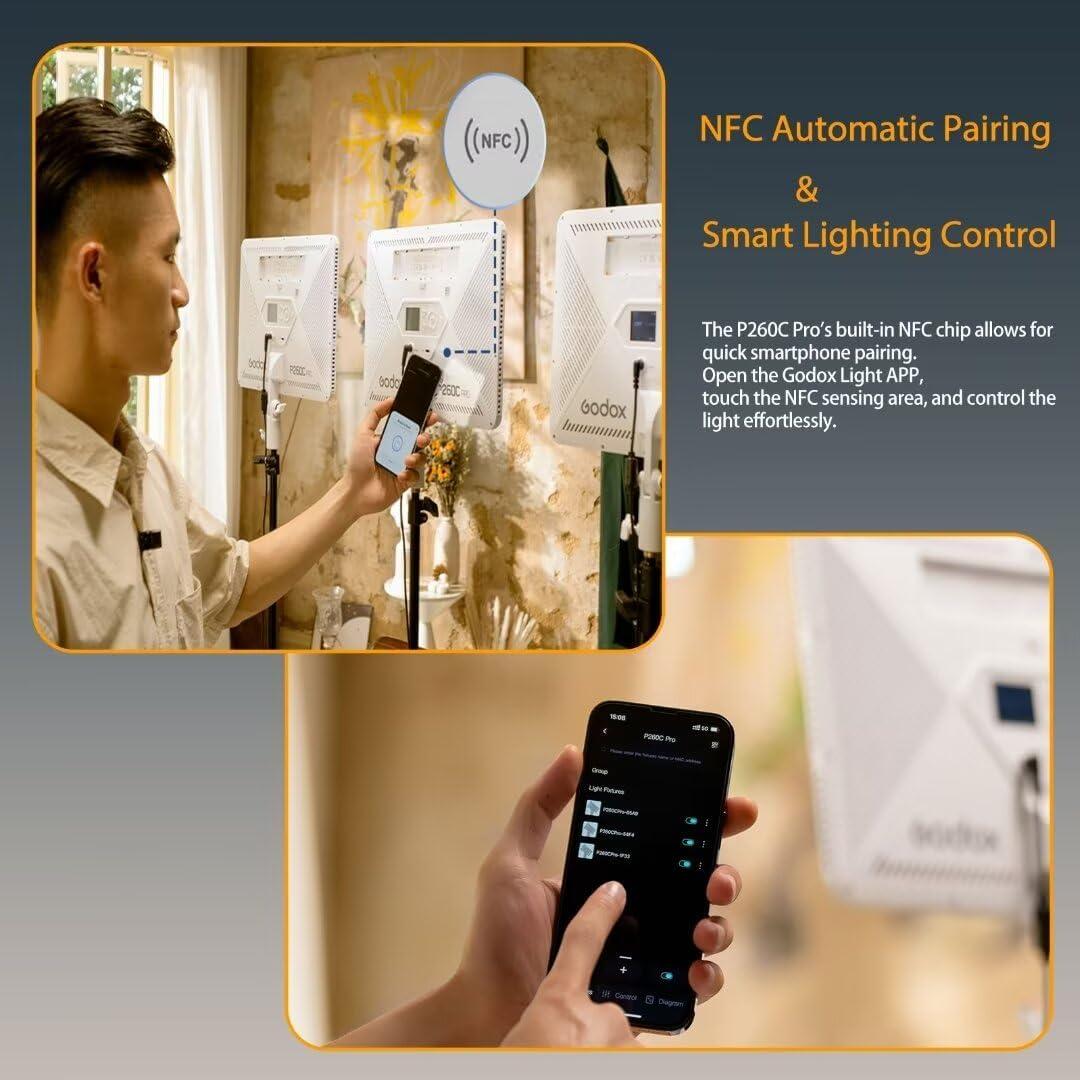 Panel de Luz LED GODOX P260C Pro 45W Bi-Color 2800K-6500K