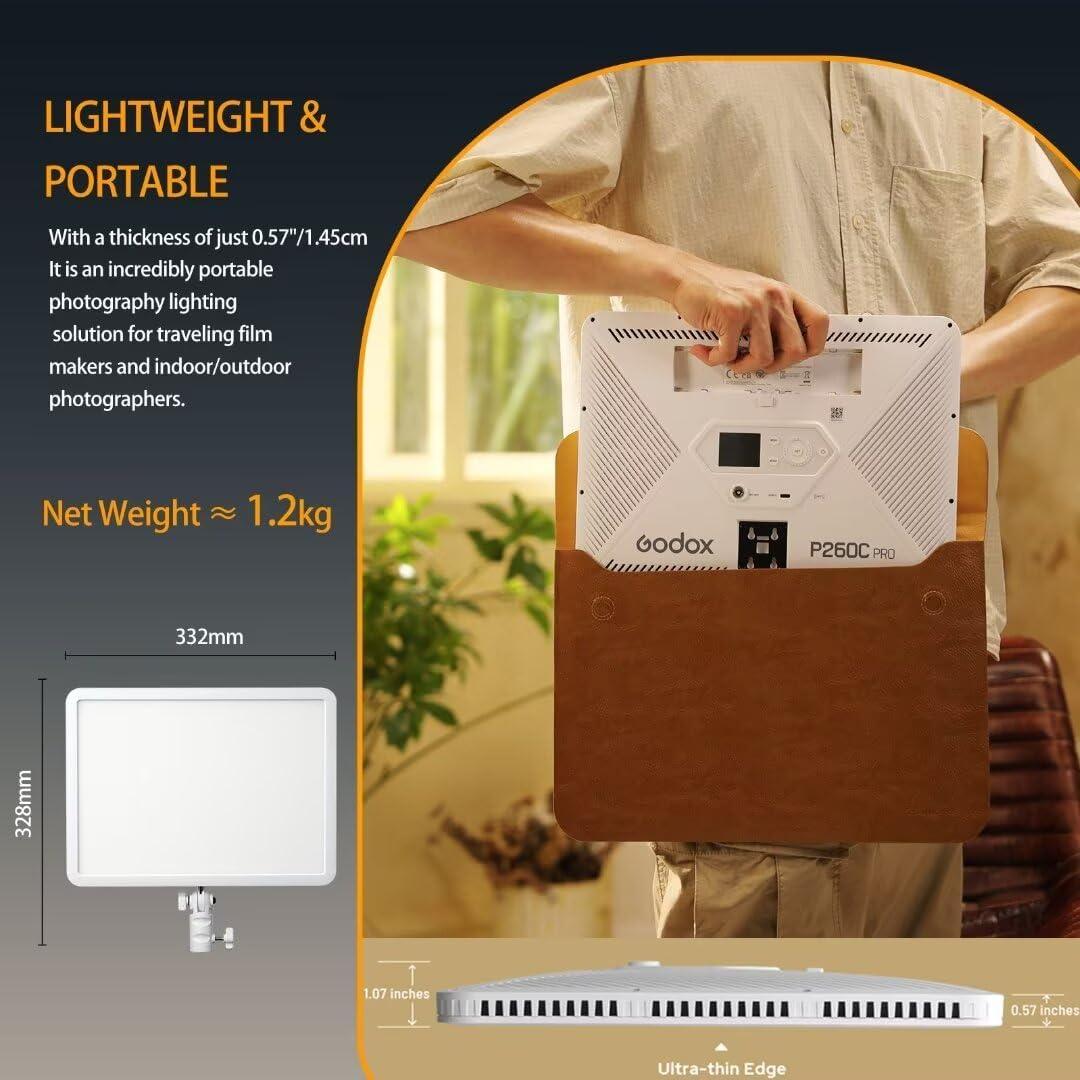 Panel de Luz LED GODOX P260C Pro 45W Bi-Color 2800K-6500K