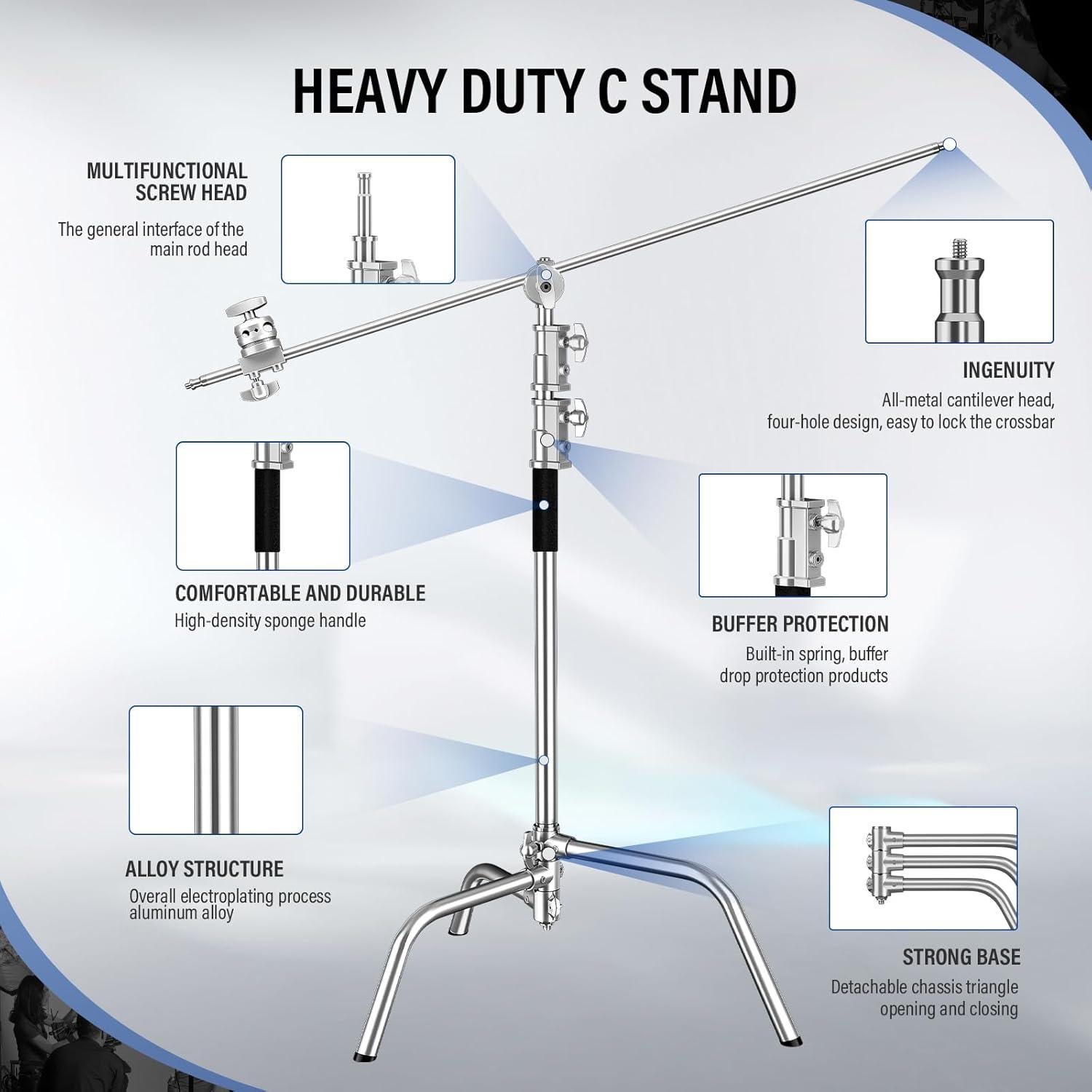Soporte de Luz de Fotografía Soonpho 210cm Acero Inoxidable - Paquete de 2