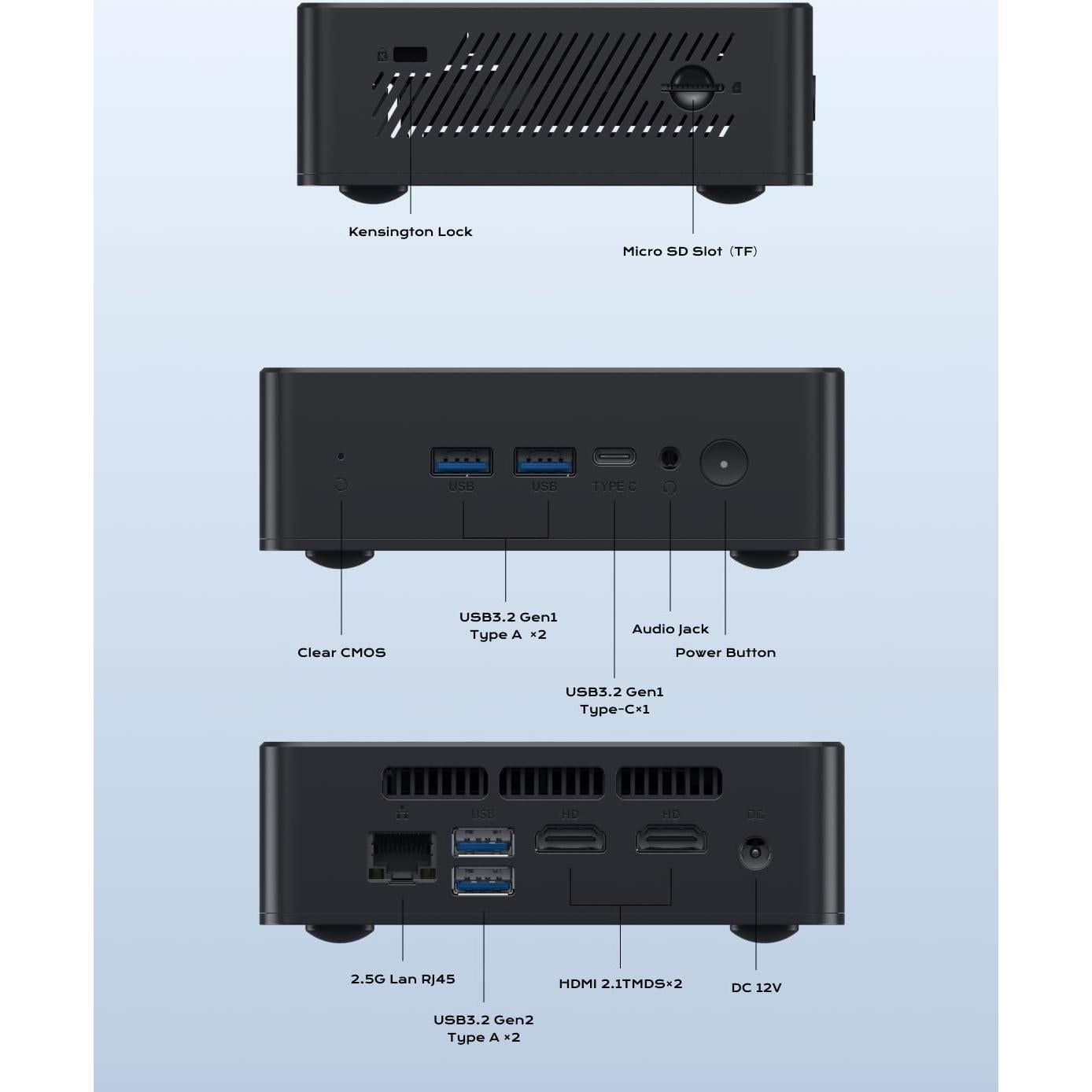 MINISFORUM Mini PC UN100P Alder Lake N100 16GB RAM 512GB SSD