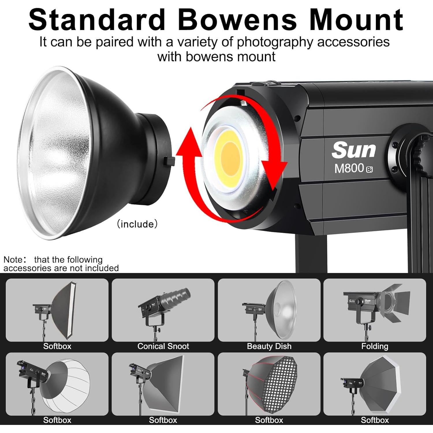 Luz de Video COB 320W Shirtal M800-Bi Bi Color 2700K-6500K