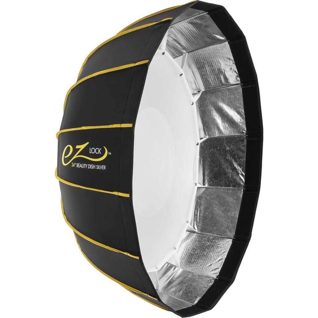 Flashpoint eVOLV 200 Pro TTL Pocket Flash Kit (AD200 Pro) - Glow EZ Lock Collapsible Silver Beauty Dish (34in), Glow Handheld Grip S-Type Bracket Bowens Mount Holder for Speedlite Flash Softbox