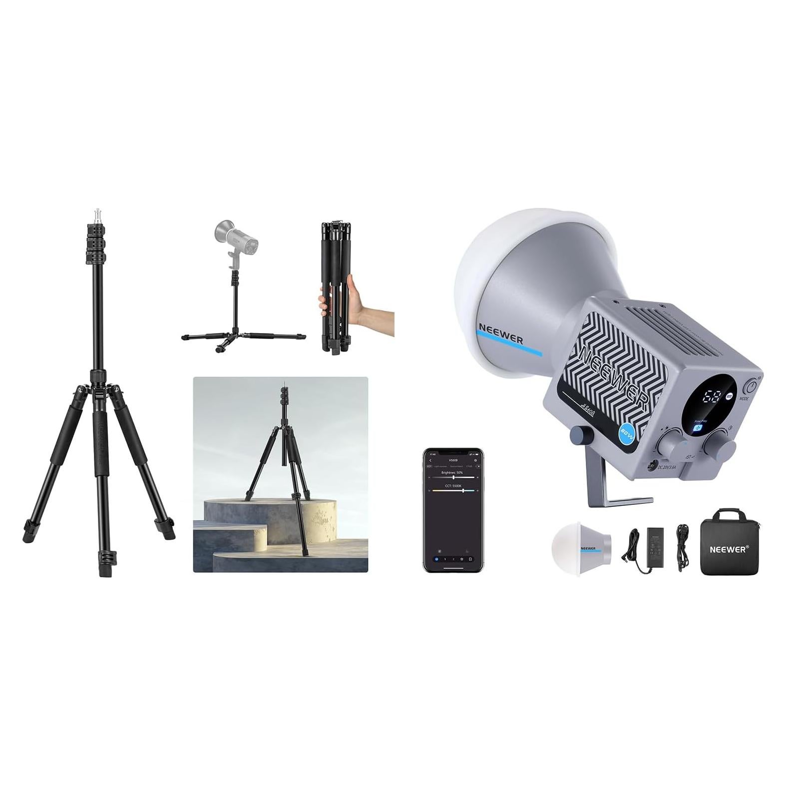 Soporte de Luz NEEWER ST195 Trípode Aluminio 1.5-6.4ft 3kg