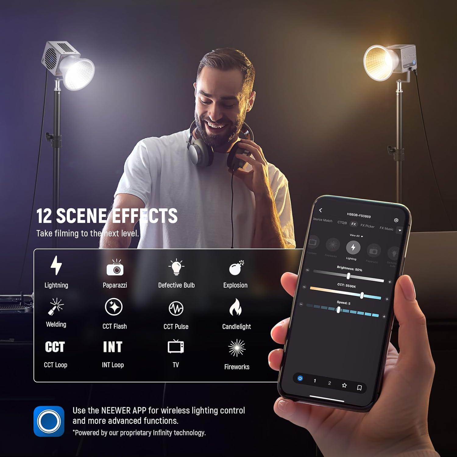 Soporte de Luz NEEWER ST195 Trípode Aluminio 1.5-6.4ft 3kg