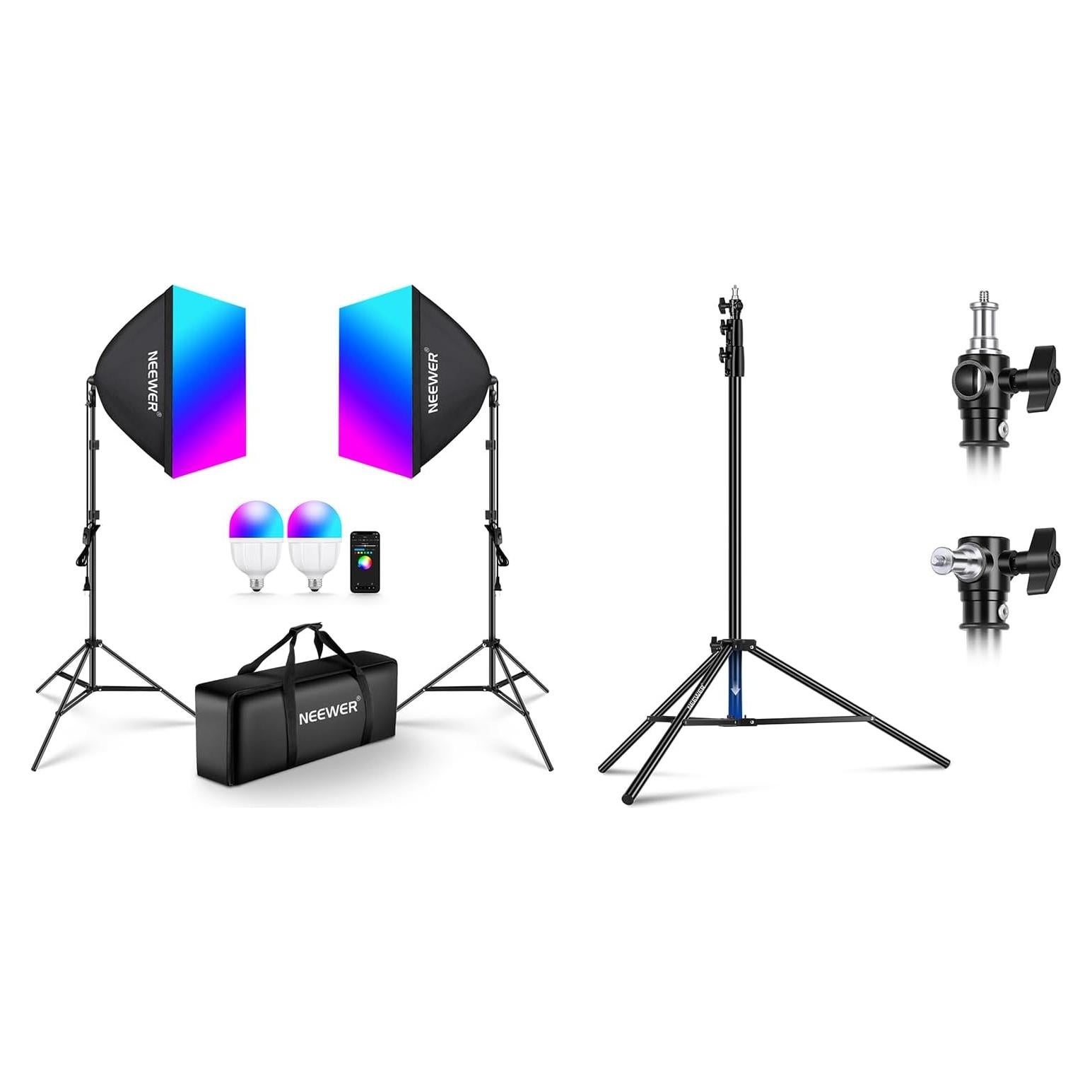 Kit de Iluminación Softbox RGB NEEWER con Bombillas LED 26W