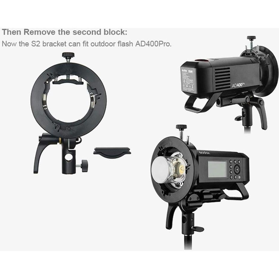 Soporte Godox S2 Speedlite tipo S para Bowens - Compatible con V1 AD200Pro AD400Pro