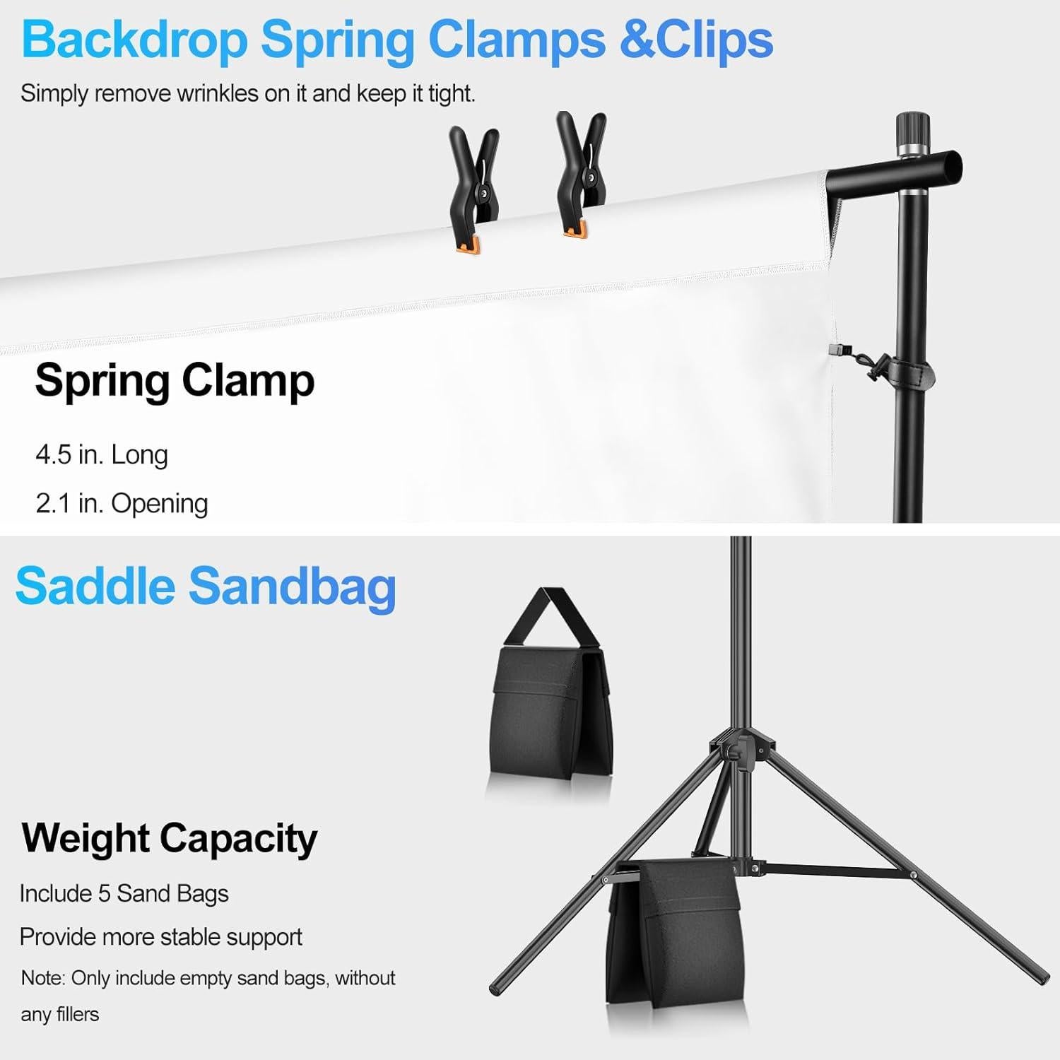 Kit de Fotografía EMART 2-en-1 6.5x10ft con Iluminación 105W