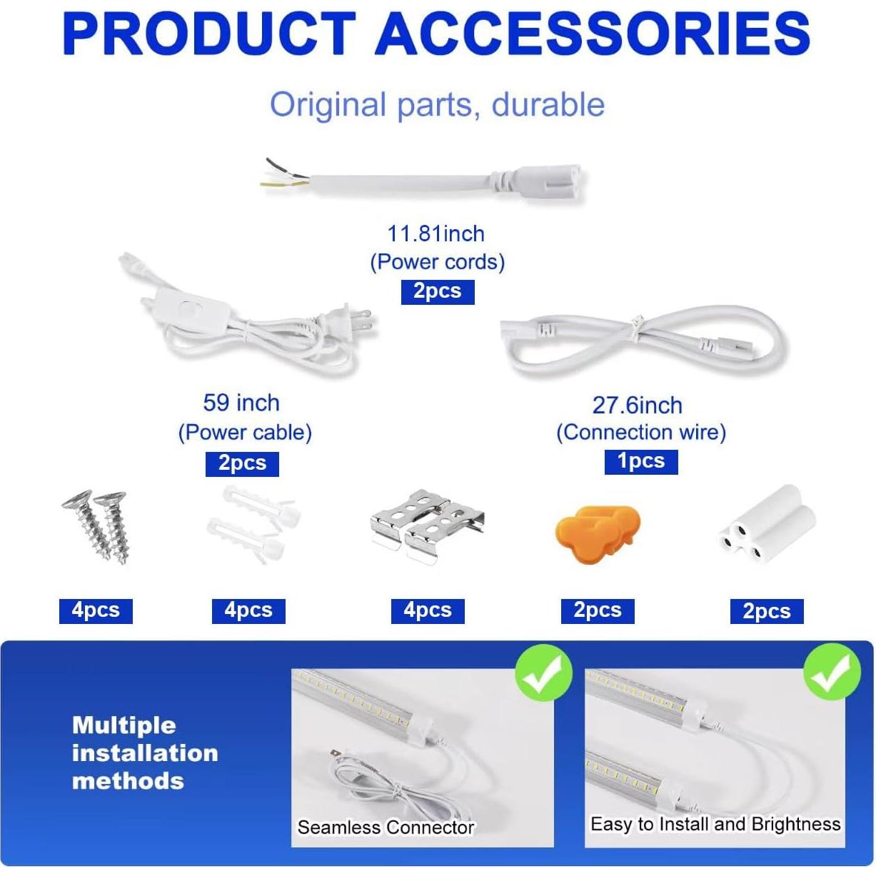 Luces de Taller LED XLNYUUI 4FT 50W 7000LM 6500K 2-Pack