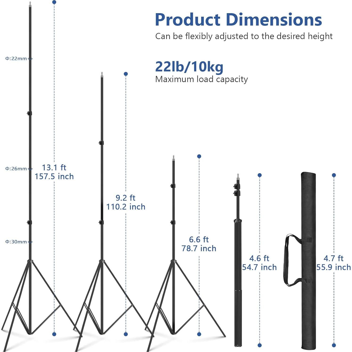Trípode de Luz Alta Resistencia Sdfghj 400cm Ajustable 10kg