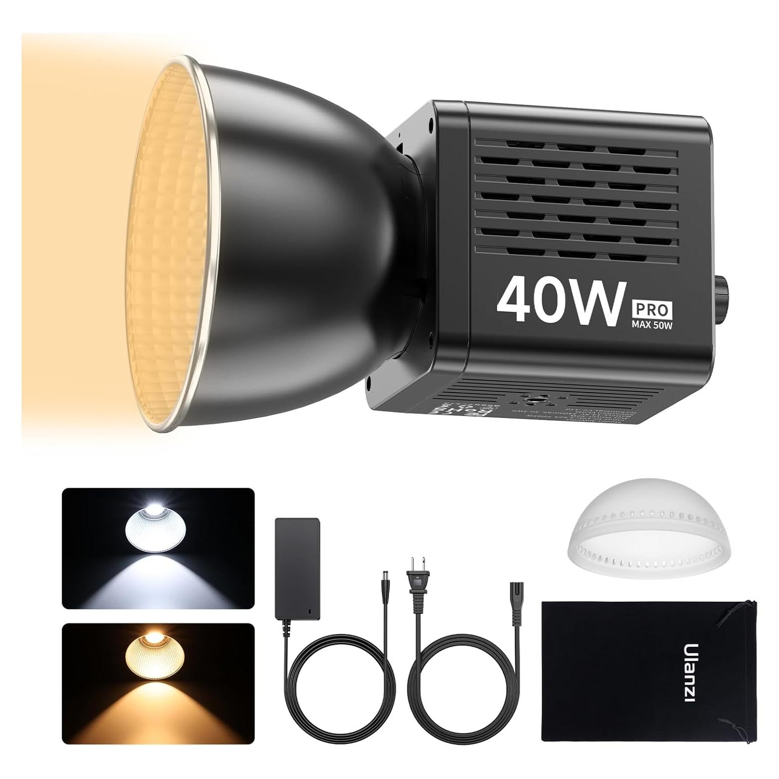 Luz LED Portátil ULANZI 40W Pro con Batería 3400mAh y Temperatura de Color Ajustable