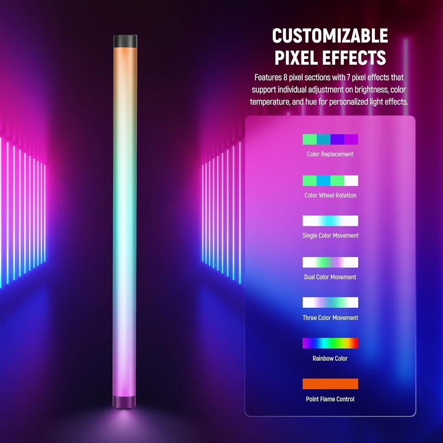 Tubo de Luz LED RGB NEEWER TL60 20W Batería 3000mAh