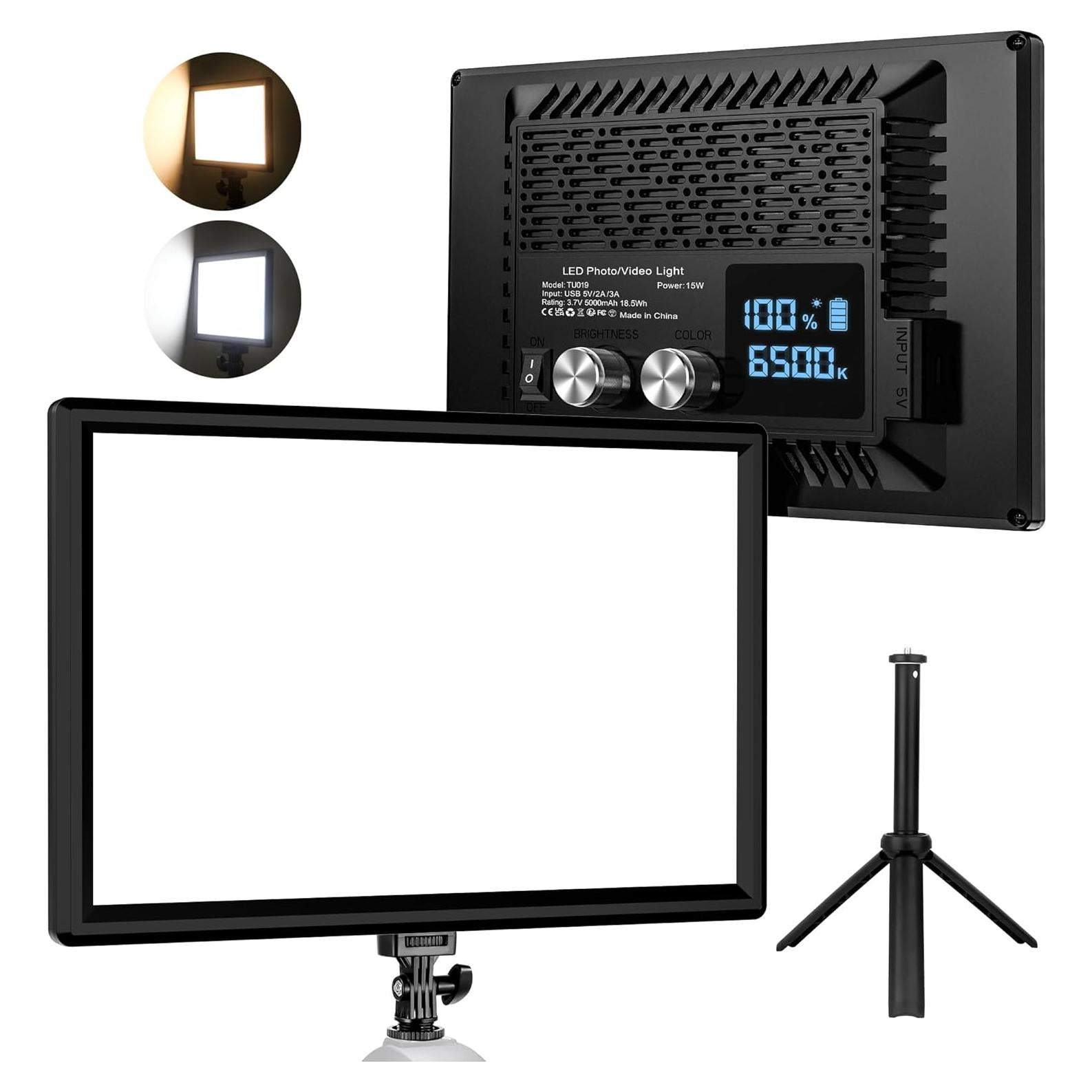 Luz de Video LED 22.86 cm Bonvvie Regulable 3000-6500K